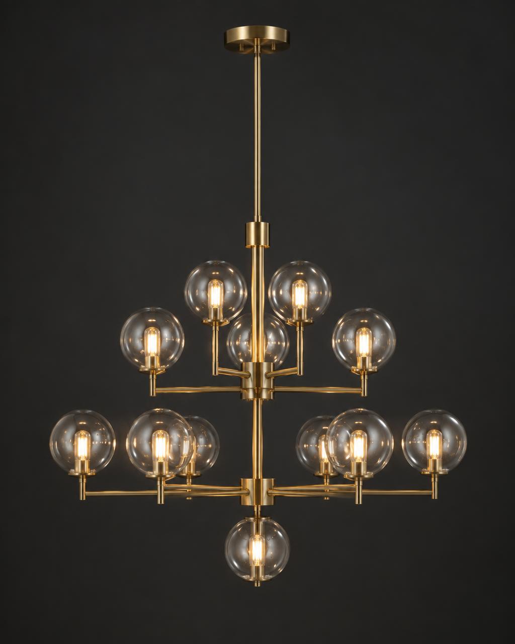Complete modern chandelier photographed as a whole fixture