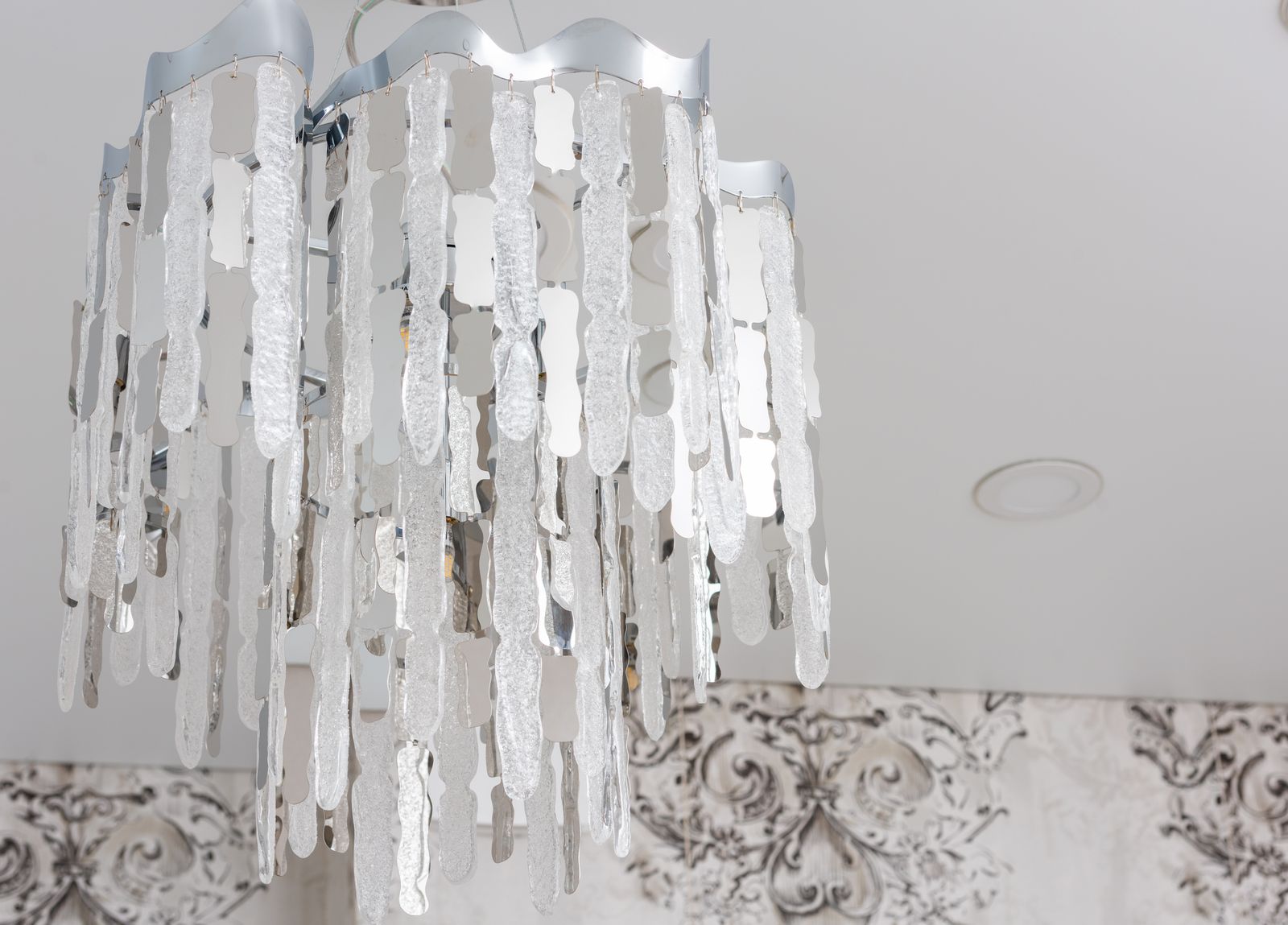Decorative chandelier in a contemporary residential interior
