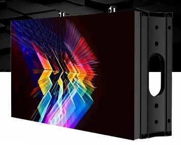 LED video display cabinet shown from front and side